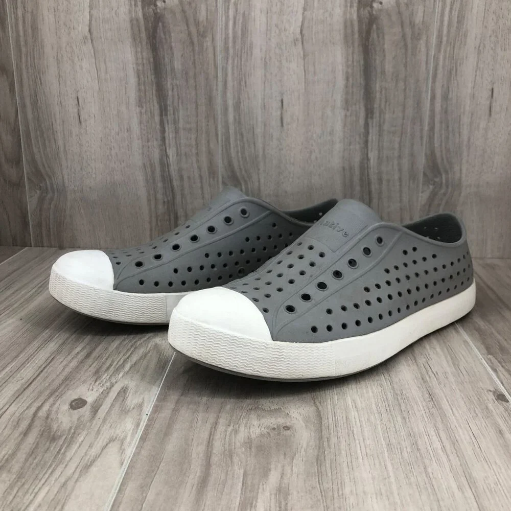 Native Shoes Kids Junior 5 Jefferson Gray Rubber Slip On Waterproof